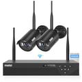 maisi Wireless CCTV System Home Security Camera Kit, 4CH 2K/3MP CCTV NVR and 2pcs 1080P HD Outdoor/Indoor WiFi IP Cameras, Easy Remote Access, Instant APP Push (500GB Hard Drive Pre-Installed)