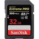 SanDisk Extreme PRO SDHC UHS-II Speicherkarte V90 32 GB (300 MB/s, 8K-, 4K- und Full-HD-Videoaufnahmen, RescuePRO Deluxe, stoßsicher, temperaturbeständig, wasserdicht und röntgensicher)