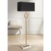 Robert Abbey Oculus Brass Metal Floor Lamp with Black Shade