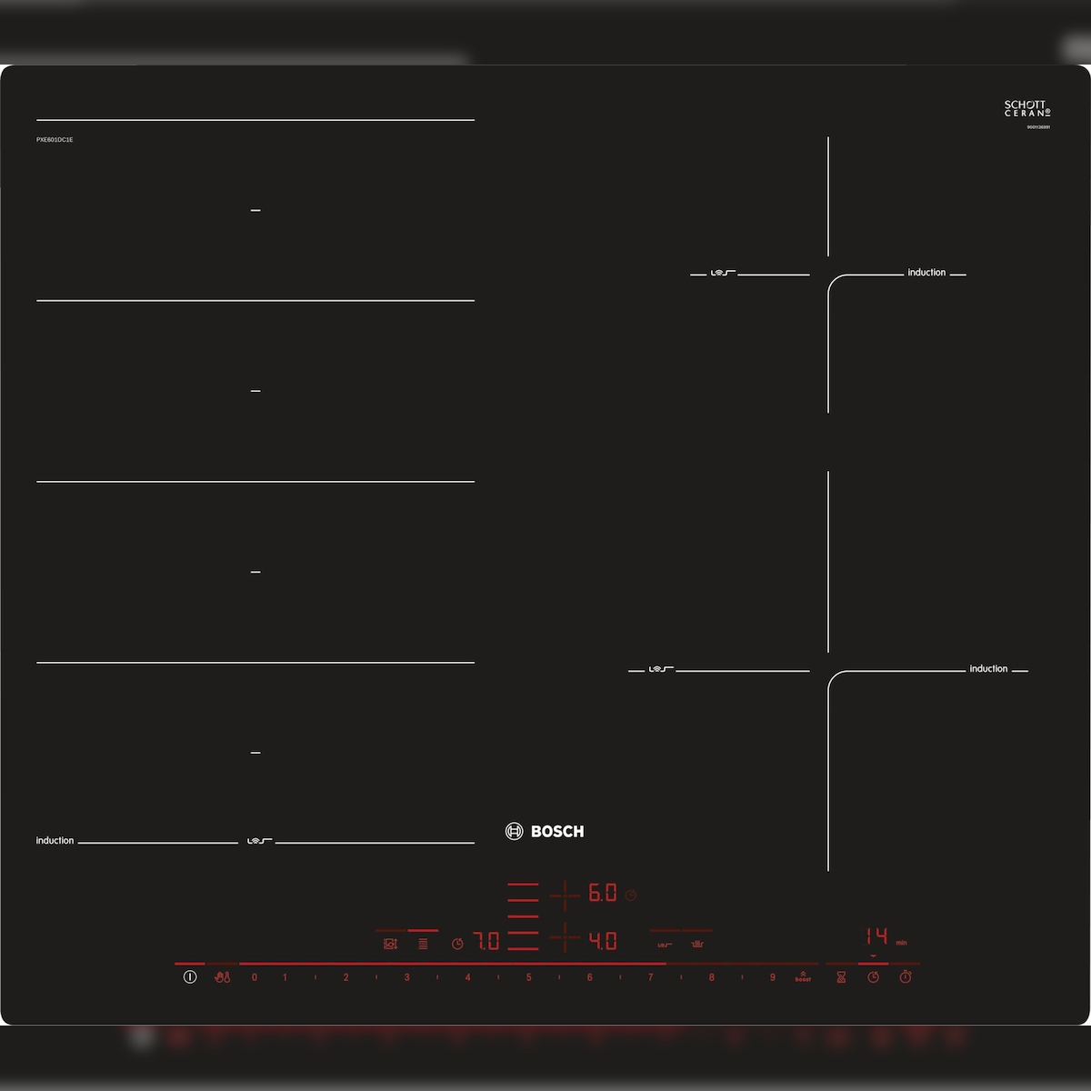 Bosch Serie 8 Glaskeramik-Kochfeld PXE601DC1E, 60 cm Image