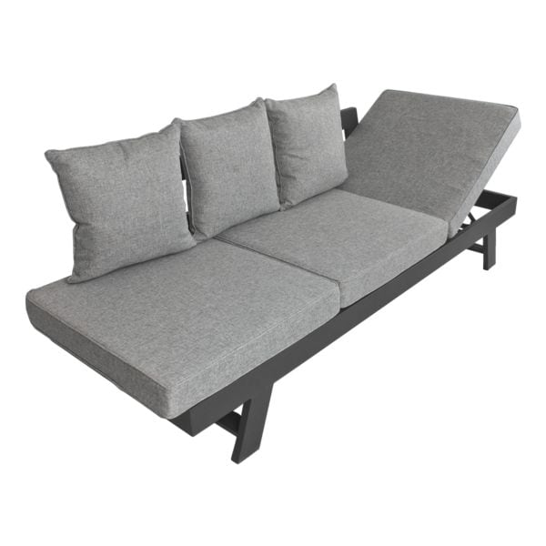 Garden Pleasure Loungesofa mit aufstellbarer Sitzfläche für 3 Personen »Donna« grau, 216.5x70 cm Image