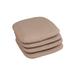 Set of 4 Stacking Chair Pads by BrylaneHome in Khaki Patio Cushion