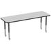 Factory Direct Partners Rectangle T-Mold Adjustable Height Activity Table w/ Super Legs Laminate/Metal in White | 30 H in | Wayfair 10006-GYBK
