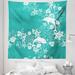 East Urban Home Ambesonne Sea Animals Tapestry, Dolphins Flowers Sea Floral Pattern Starfish Coral Seashell Composition | 88 H x 88 W in | Wayfair
