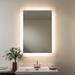 Séura Forte Frameless Lighted Vanity Mirror, Glass | 42 H x 24 W x 1.5 D in | Wayfair LMR-2400x4200-RE-FO-COB5-SR-ES-DM