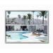 Stupell Industries Tiger Summer Swimming Pool Modern House Palm Trees by Daphne Polselli - Graphic Art Print in Brown | Wayfair aa-992_gff_16x20