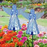 Exhart 2 Piece Angel WindyWing Garden Stakes, 4.5 by 30 Inches Resin/Plastic in Blue | 30 H x 4.5 W x 2.5 D in | Wayfair 50163-RS