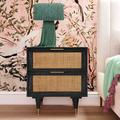 Joss & Main Bri Bedroom Nightstand Wood in Black/Brown | 25 H x 22 W x 17 D in | Wayfair DFAE964D14C74A71B7C20EEB6A06C98E