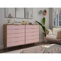 Wade Logan® Baljinder 10-Drawer Double Tall Dresser w/ Metal Legs Wood in White/Brown | 44.57 H x 69.72 W x 21.57 D in | Wayfair