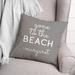 Rosecliff Heights Kaidence Gone to Beach Square Pillow Cover & Insert Polyester/Polyfill blend in Gray | 18 H x 18 W x 1.5 D in | Wayfair