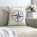 Beachcrest Home™ Rossie Throw Square Pillow Polyester/Polyfill blend in Blue/Navy | 18 H x 18 W x 1.5 D in | Wayfair