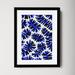 AllModern Modern Leaf Motif I by Baxter Mill Archive - Picture Frame Graphic Art Print on Paper in Black/Blue/White | 20 H x 15 W x 1 D in | Wayfair