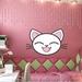 Zoomie Kids Anime Cat Decal, Anime Cat Sticker, Anime Cat Wall Decor Vinyl in Pink/Black | 33 H x 42 W in | Wayfair