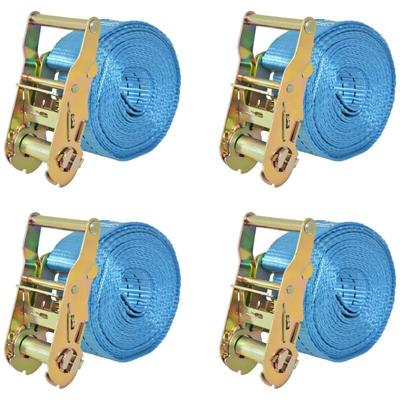 Ratschen-Spanngurte 4 Stk. 2 Tonnen 6m×38mm Blau vidaXL Image