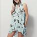 Free People Dresses | Free People Green Floral Sleeveless Tunic Dress | Color: Green/White | Size: M