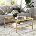 Willa Arlo™ Interiors Edel 4 Legs Coffee Table w/ Storage Metal in Yellow | 17 H x 32 W x 32 D in | Wayfair CC3D2937601B4FB89C162D97A53E285F