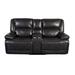 Latitude Run® 77" Faux Leather Pillow Top Arm Reclining Loveseat Faux Leather in Black | 40 H x 77 W x 34 D in | Wayfair