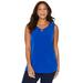 Plus Size Women's Crisscross Timeless Tunic Tank by Catherines in Surf The Web (Size 0XWP)