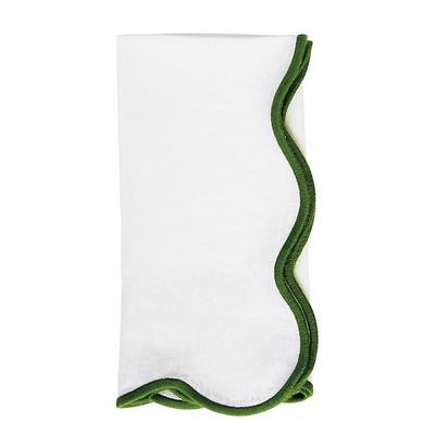 Set of 4 Maisie Scalloped Dinner Napkins - Green - Ballard Designs