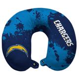 Los Angeles Chargers Splatter Polyester Snap Closure Travel Pillow - Blue