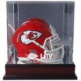 Kansas City Chiefs Super Bowl LIV Champions Mahogany Mini Helmet Logo Display Case