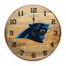 Imperial Carolina Panthers Oak Barrel Clock
