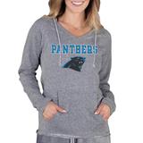 Women's Concepts Sport Gray Carolina Panthers Mainstream Hooded Long Sleeve V-Neck Top