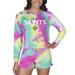 Women's Concepts Sport New Orleans Saints Velodrome Tie-Dye Long Sleeve Top & Shorts Set