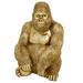 Juniper + Ivory 15 In. x 11 In. Traditional Sculpture Gold Polystone Gorilla - Juniper + Ivory 98678