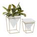 Juniper + Ivory Set of 2 10 In., 15 In. Contemporary Planter White Metal - Juniper + Ivory 51963