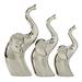 Juniper + Ivory Set of 3 14 In., 12 In., 10 In. Silver Contemporary Elephant Sculpture Porcelain - Juniper + Ivory 92905