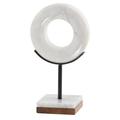 Juniper + Ivory 11 In. x 6 In. Sculpture White Marble Round - Juniper + Ivory 95951