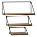 Juniper + Ivory Set of 3 24 In.,19 In.,14 In. Black Industrial Wall Shelf Metal - Juniper + Ivory 93632