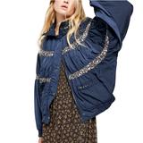 Free People Jackets & Coats | Free People Nwt Med On Mymind Bomber/Puffer Jacket | Color: Blue/White | Size: M