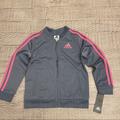 Adidas Jackets & Coats | Adidas Tricot Bomber Jacket For Girls Sz S(7/8) | Color: Gray/Pink | Size: S(7/8)