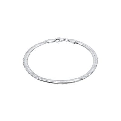 KUZZOI - Flach Elegant Schlangenkette Fischgräte 925 Silber Herrenschmuck 1 ct Herren