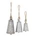 Juniper + Ivory Set of 3 13 In., 17 In., 20 In. Rustic Windchime Grey Metal - Juniper + Ivory 27326