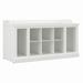 "kathy ireland® Home by Bush Furniture Woodland 40W Shoe Storage Bench with Shelves in White Ash - Bush Furniture WDS240WAS-03 "