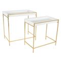 Juniper + Ivory Grayson Lane Set of 2 22 In., 20 In. Contemporary Console Table Gold Metal - Juniper + Ivory 65646