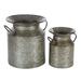 Juniper + Ivory Set of 2 12 In., 15 In. Farmhouse Decorative Jar Grey Metal - Juniper + Ivory 70567