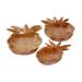 Juniper + Ivory Set of 3 7 In., 10 In., 11 In. Decorative Bowls Brown Teak Wood - Juniper + Ivory 37919