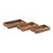 Juniper + Ivory Set of 3 14 In., 16 In., 18 In. Rustic Tray Brown Wood - Juniper + Ivory 45263