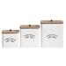 Juniper + Ivory Set of 3 11 In., 10 In., 8 In. Farmhouse Canisters White Metal - Juniper + Ivory 46437