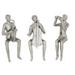 Juniper + Ivory Set of 3 4 In. x 9.5 In. Silver Traditional Musician Sculpture Porcelain - Juniper + Ivory 22422