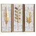 Juniper + Ivory Set of 3 12 In. x 32 In. Contemporary Floral Wall Decor Gold Metal - Juniper + Ivory 46032