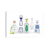 East Urban Home Tequila Bottles Illustration by Lindsey Nichols - Wrapped Canvas Graphic Art Print in Black/Blue/Gray | Wayfair