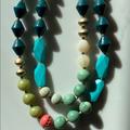 Anthropologie Jewelry | Anthropology Statement Necklace | Color: Blue/Green | Size: 9-10.5” Inch Drop, See Last Picture.
