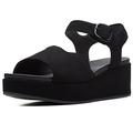 Clarks Kimmei Way Womens Wedge Sandals 4.5 UK Black Suede