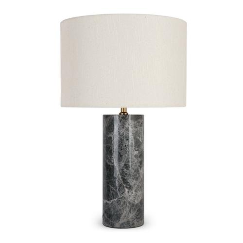 Tischlampe aus Marmor GAIA - Tischlampe, Leinen & grauer Marmor, H50