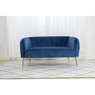 Russell Living room Modern Velvet Fabric 2 seater Sofa - Blue - blue - Roomee